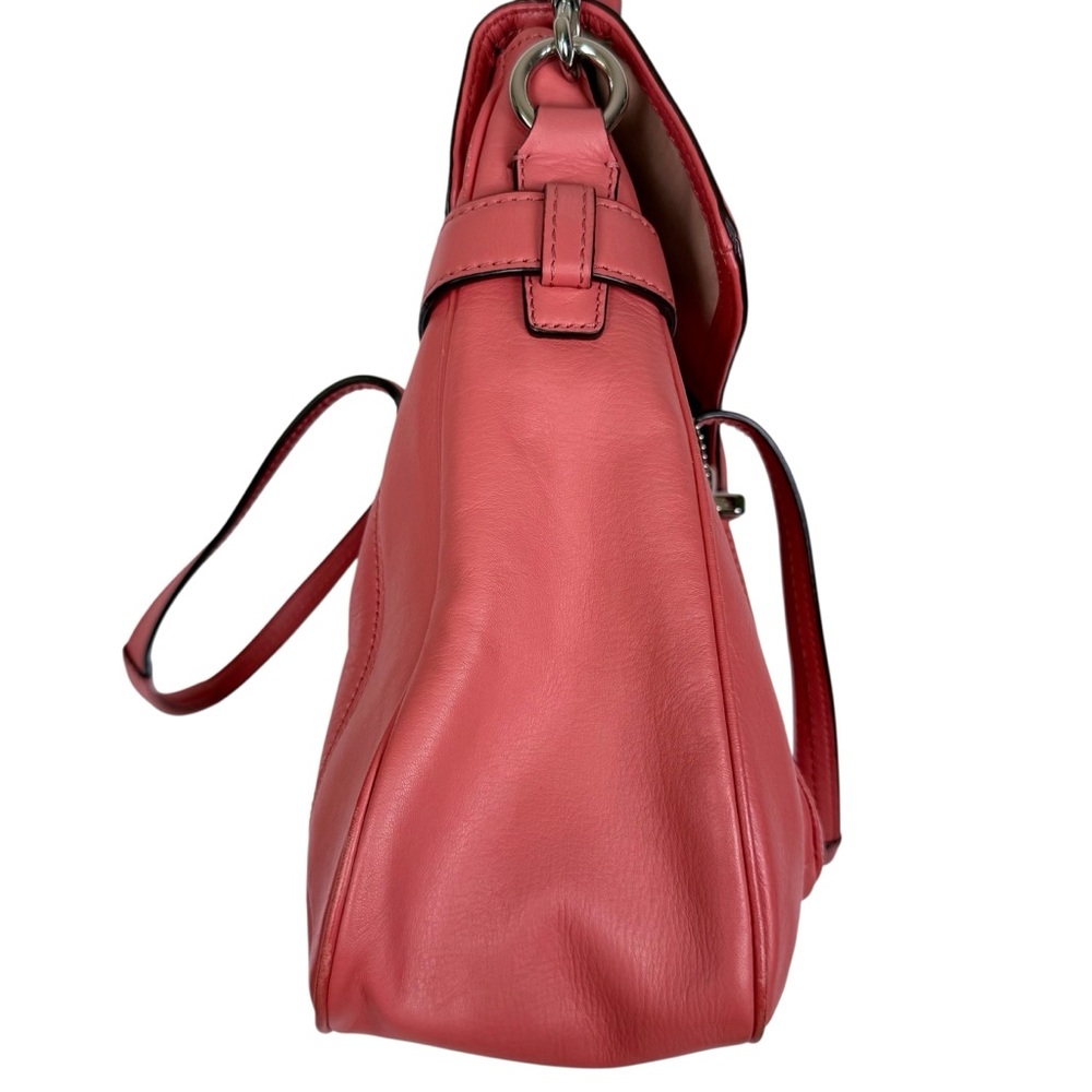 Coach Taylor Leather Marin Flap Satchel Coral Pink F26781 - Picture 8 of 16